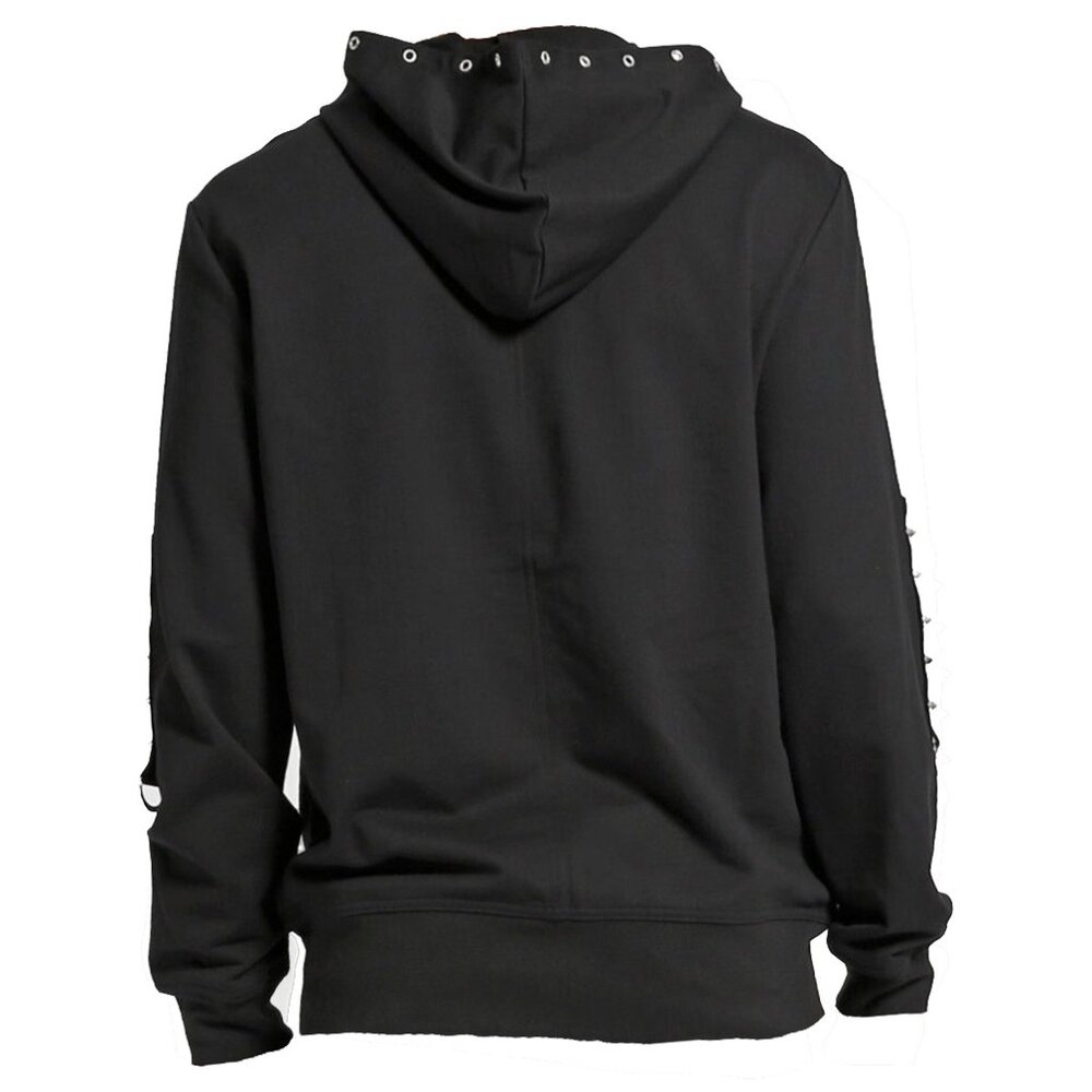 New Gothic Military Band Black Punk Rock Jacket for Men Vintage Hooded Jacket - Picture 4 of 9